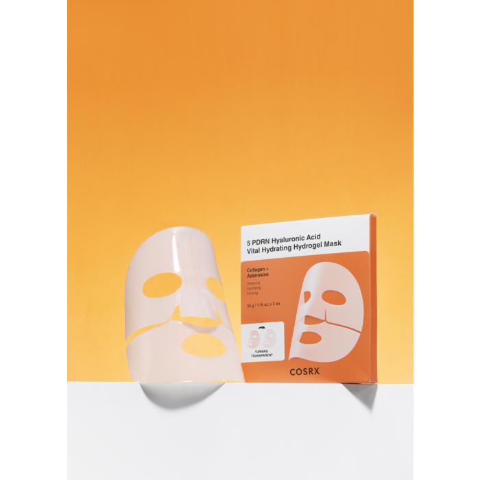 Cosrx PDRN Hyaluronic Acid Vital Hydrating Hydrogel Mask, Zestaw Nawilżających Masek Hydrożelowych, 3szt