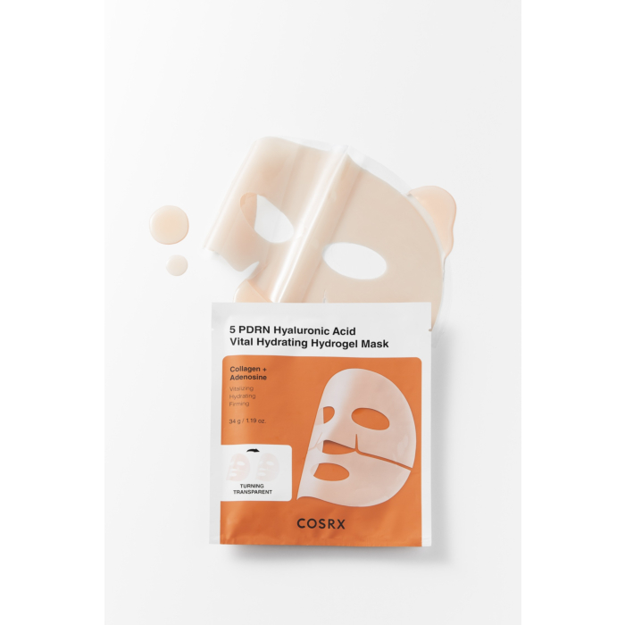 Cosrx PDRN Hyaluronic Acid Vital Hydrating Hydrogel Mask, Zestaw Nawilżających Masek Hydrożelowych, 3szt