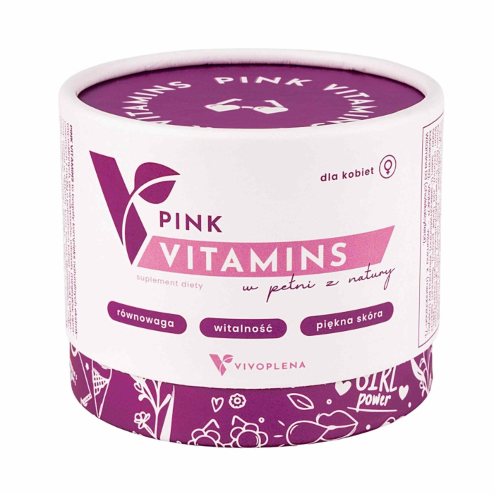 Vivoplena Pink Vitamins witaminy dla kobiet biotyna kwas foliowy, 60 kapsułek