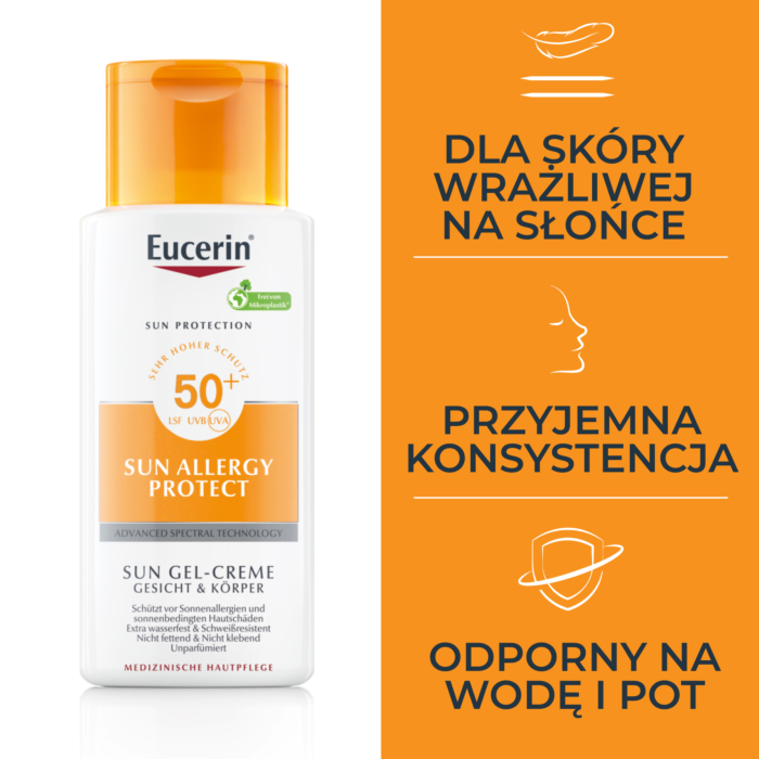 Eucerin Sun Allergy Protect Spf 50+ Żel-Krem Ochronny do twarzy i ciała