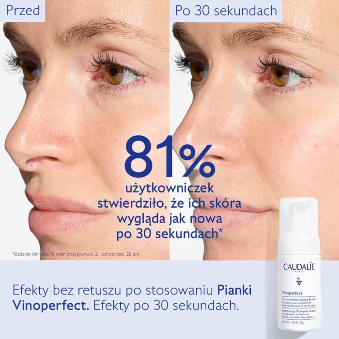 Caudalie Vinoperfect Rozjaśniająca pianka mikropeelingująca, 100 ml