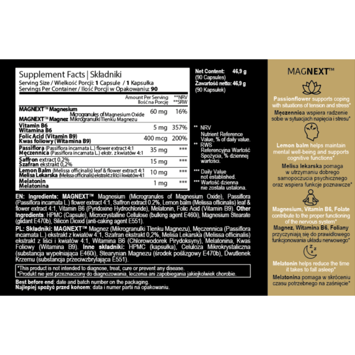 PRIME SAFFROZAC™ Kompleks z szafranem na stres, nastrój, sen i koncentrację, Szafran 15 mg, 90 kaps. 90 dni stosowania
