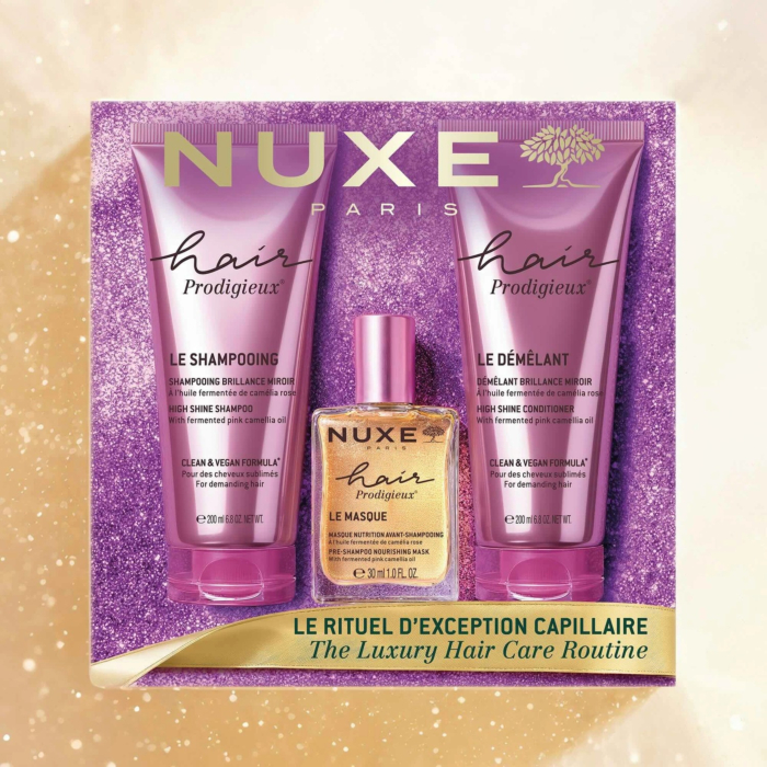 Nuxe zestaw Hair Prodigieux: Szampon 200ml + Odżywka 200ml + Maska Pre-Shampoo 30ml