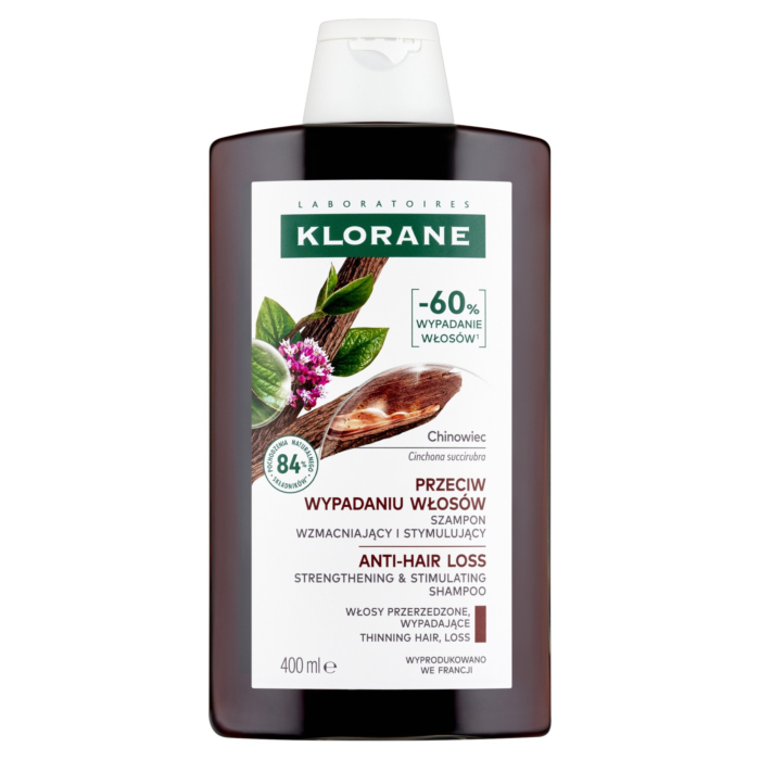 Klorane Przeciw Wypadaniu Włosów Szampon wzmacniający i stymulujący z chininą, 400 ml