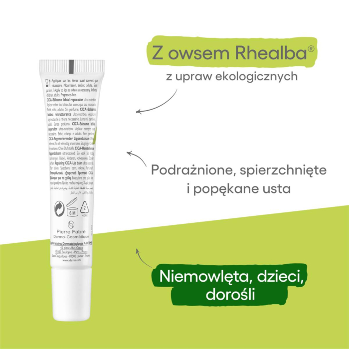 A-Derma Dermalibour+ Cica - Regenerujący balsam do ust 15ml