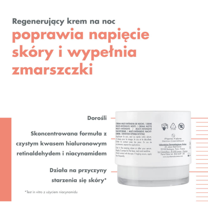 Avène Hyaluron Activ B3 Multi-intensywny krem na noc