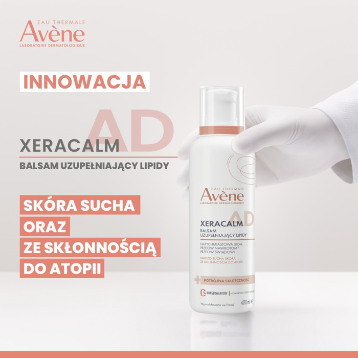 Avène XeraCalm A.D Balsam uzupełniający lipidy do skóry bardzo suchej, atopowej i nadwrażliwej, 400 ml
