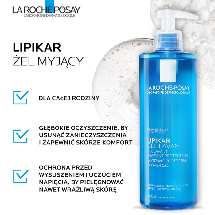 La Roche-Posay Lipikar Żel myjący do twarzy i ciała, 750 ml