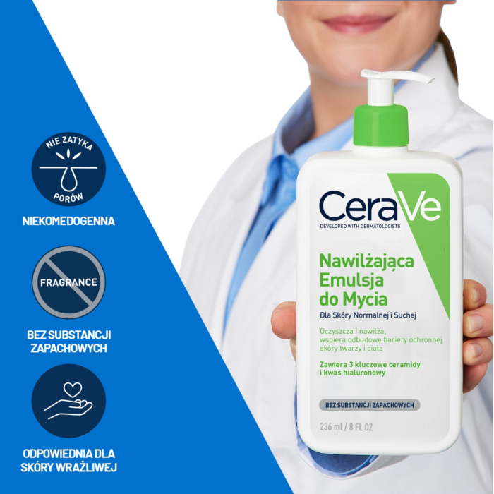 CeraVe Nawilżająca emulsja do mycia skóry suchej i normalnej, 236 ml