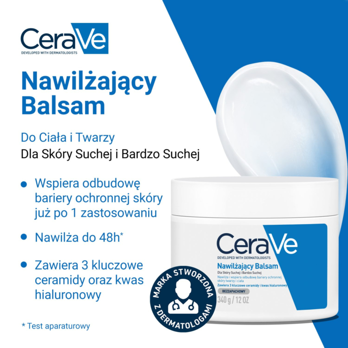 CeraVe Nawilżający balsam do skóry suchej i bardzo suchej, 340 g