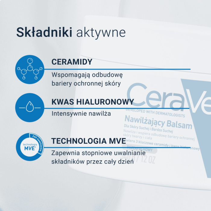 CeraVe Nawilżający balsam do skóry suchej i bardzo suchej, 340 g