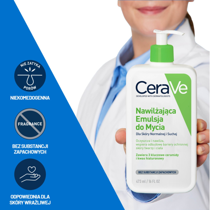 CeraVe Nawilżająca emulsja do mycia skóry suchej i normalnej, 473 ml