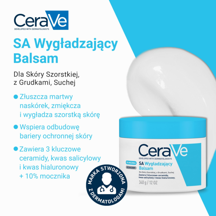 CeraVe Wygładzający balsam do skóry szorstkiej, z grudkami, suchej, 340 g