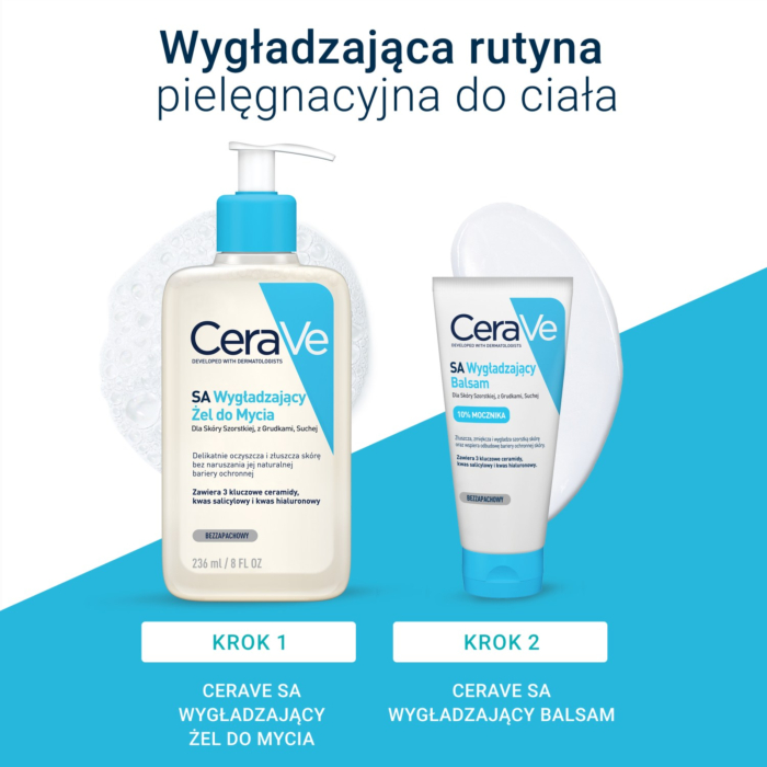 CeraVe SA Wygładzający żel do mycia dla skóry szorstkiej, z grudkami, suchej, 236 ml