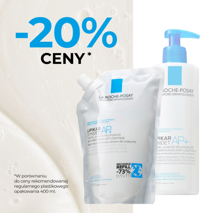La Roche-Posay Lipikar Syndet AP+ Kremowy żel myjący Refill, 400 ml