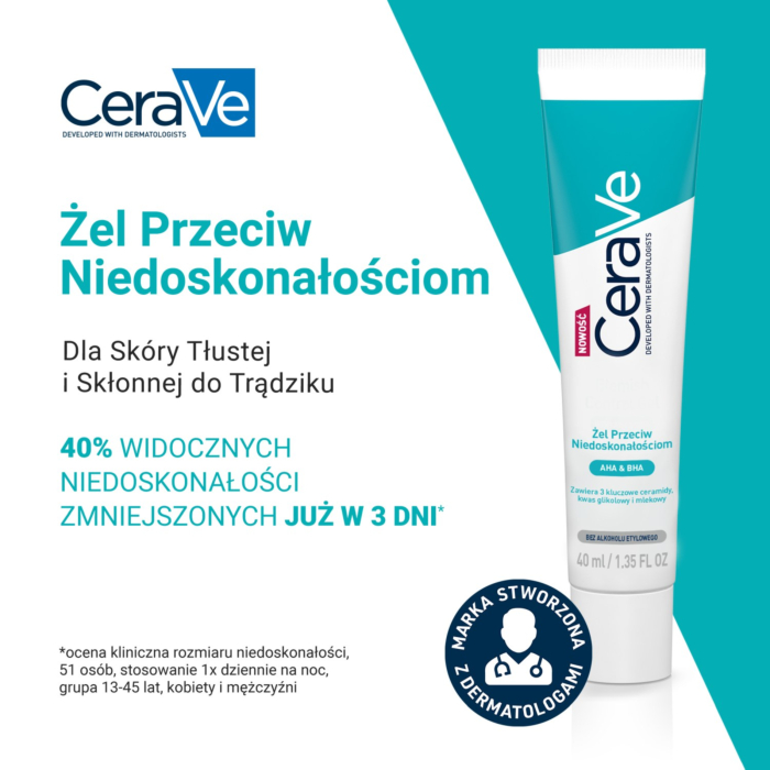 CeraVe Żel przeciw niedoskonałościom dla skóry tłustej i skłonnej do trądziku 
