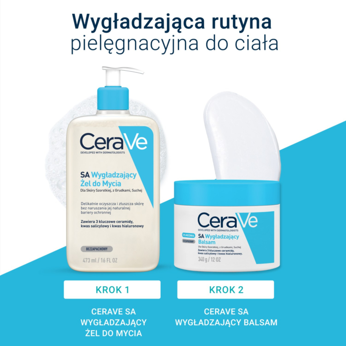 CeraVe SA Wygładzający żel do mycia dla skóry szorstkiej, z grudkami, suchej, 473 ml