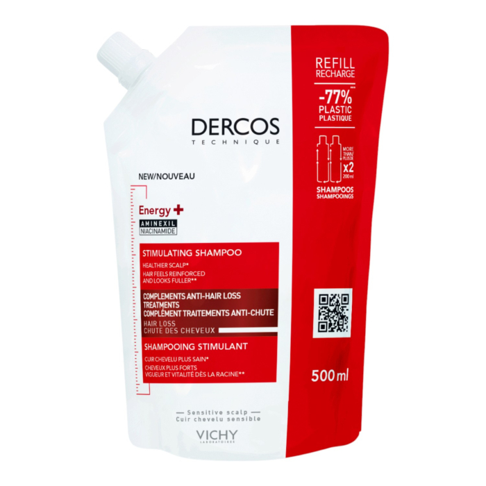Vichy Dercos Energy+ Szampon stymulujący Refill, 500 ml