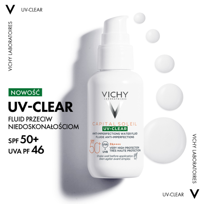 Vichy Capital Soleil Uv Clear Fluid przeciw niedoskonałościom SPF50+ 