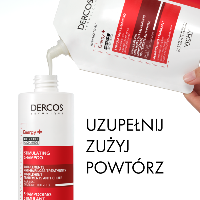 Vichy Dercos Szampon do włosów wzmacniający Refill, 400 ml