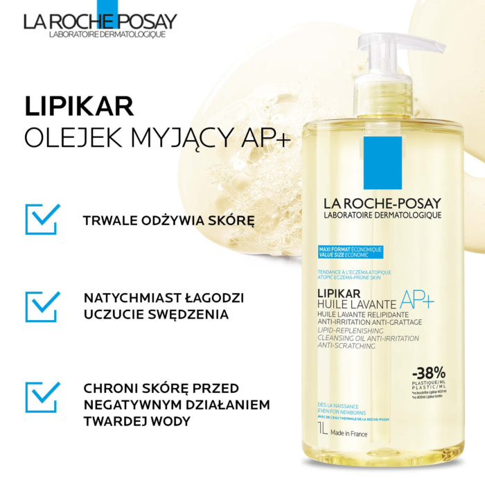 La Roche-Posay Lipikar Olejek myjący, 1000 ml