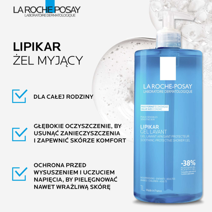 La Roche-Posay Lipikar Żel myjący, 1000 ml