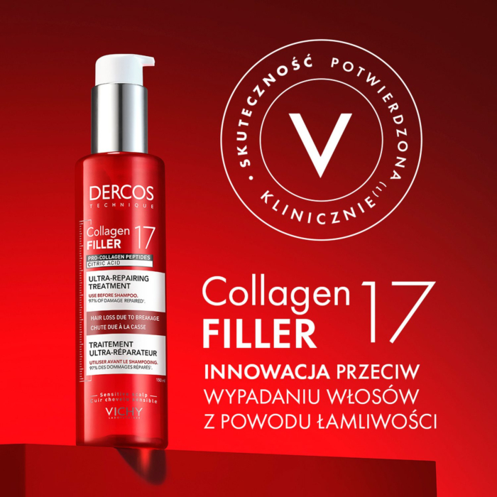 Vichy Dercos Collagen 17 Filler Ultraregenerująca kuracja przed szamponem 