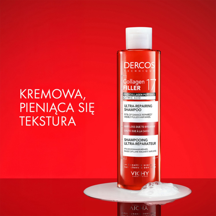 Vichy Dercos Collagen 17 Filler Ultraregenerujący szampon do włosów, 200 ml