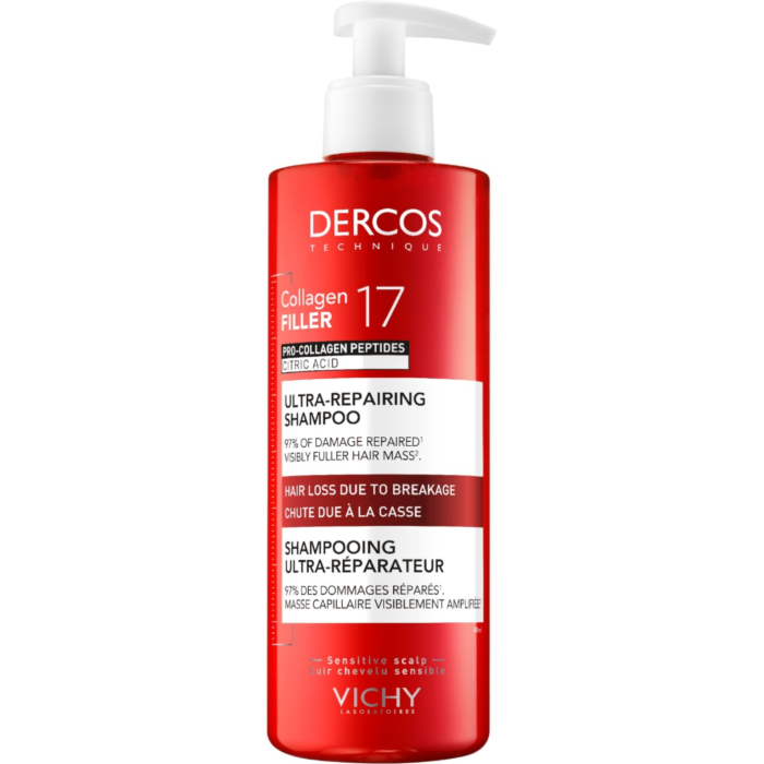 Vichy Dercos Collagen 17 Filler Ultraregenerujący szampon do włosów, 400 ml