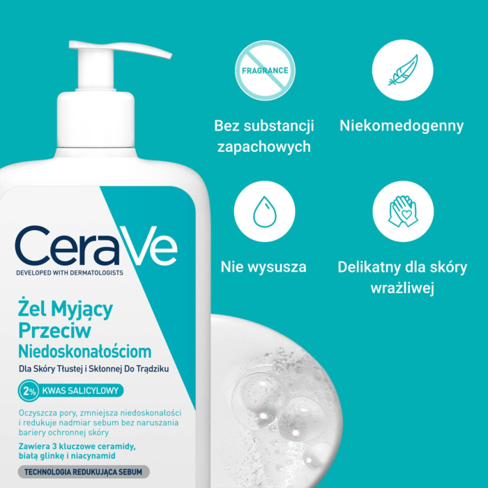 Cerave Żel myjący przeciw niedoskonałościom, 473ml