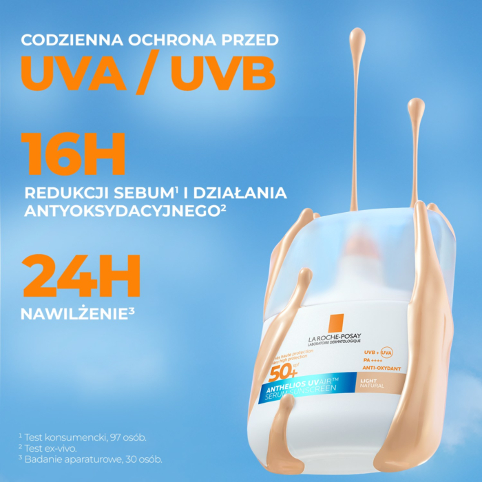 La Roche-Posay Anthelios UVAir™ Ultralekkie koloryzujące serum w kremie SPF 50+