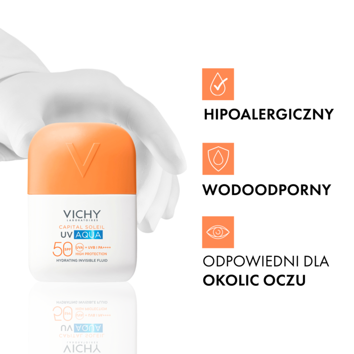 Vichy Capital Soleil UV-Aqua Nawilżający fluid SPF50, Niewidzialny