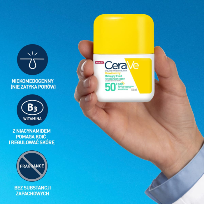 CeraVe Matujący fluid przeciwsłoneczny do mieszanej i tłustej skóry SPF 50+