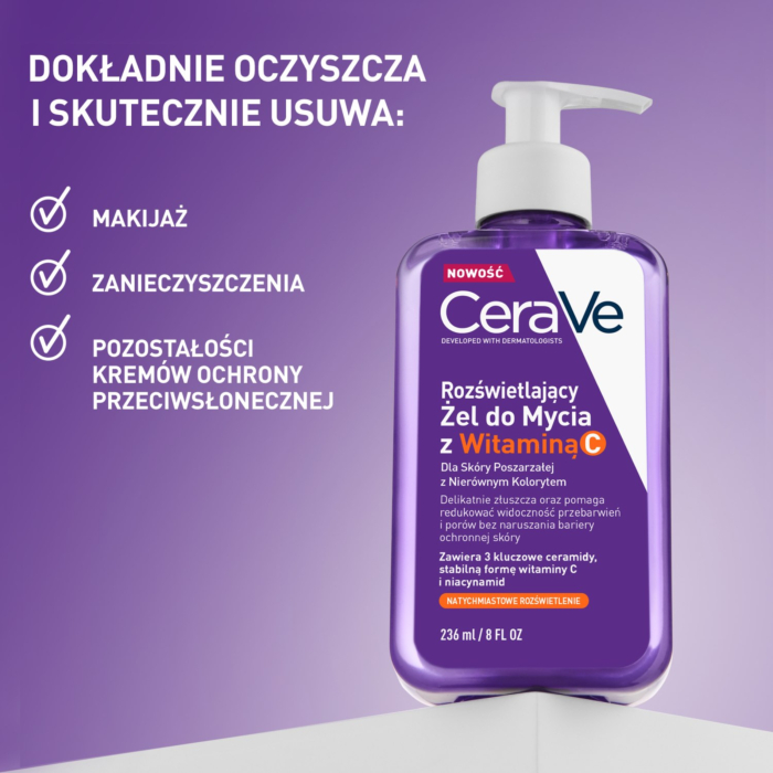 Cerave Rozświetlający żel do mycia z witaminą C, 236 ml
