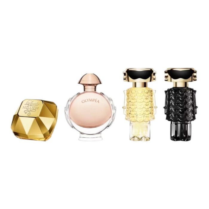 Rabanne Zestaw miniatur dla kobiet: Lady Million EDP + Olympea EDP + Fame EDP + Fame Parfum