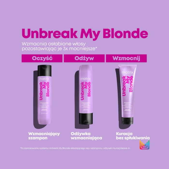 Matrix Total Results Unbreak My Blonde Kuracja bez spłukiwania Regeneracja po rozjaśnianiu 