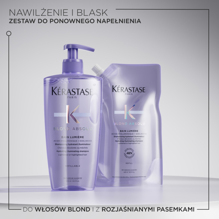 Kérastase Blond Absolu Lumière Kąpiel do włosów blond i z rozjaśnianymi pasemkami Refill, 500 ml
