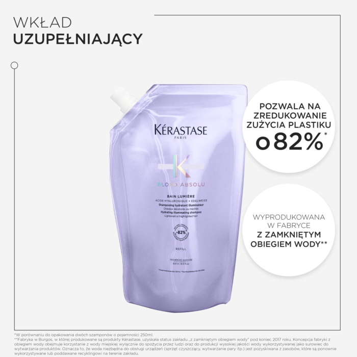 Kérastase Blond Absolu Lumière Kąpiel do włosów blond i z rozjaśnianymi pasemkami Refill, 500 ml