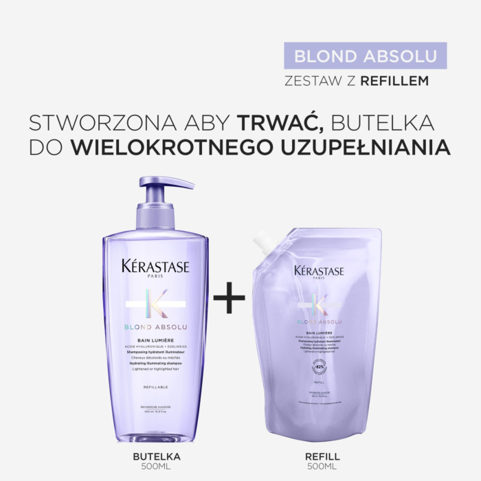 Kérastase Blond Absolu Lumière Kąpiel do włosów blond i z rozjaśnianymi pasemkami Refill, 500 ml
