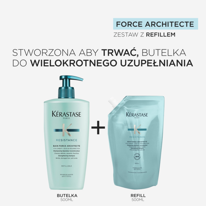Kérastase Résistance Force Architecte Kąpiel do włosów zniszczonych Refill, 500 ml