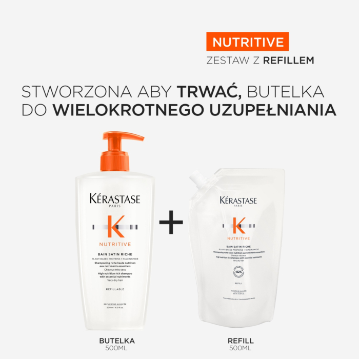 Kérastase Nutritive Wzbogacona kąpiel odżywcza do włosów bardzo suchych Refill, 500 ml