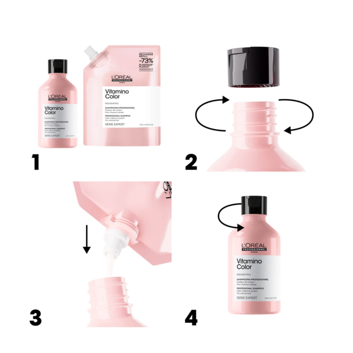 L'Oréal Professionnel Paris Vitamino Color Szampon do włosów koloryzowanych Refill, 500 ml