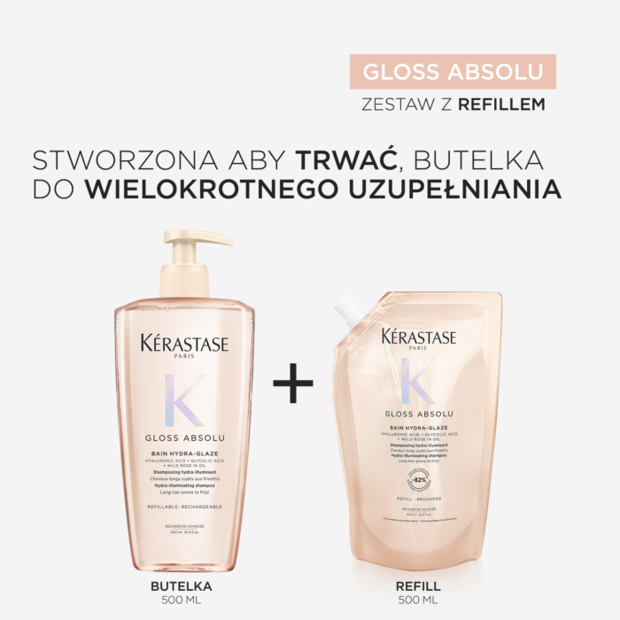 Kérastase Gloss Absolu Bain Kąpiel do puszących się włosów Refill, 500 ml