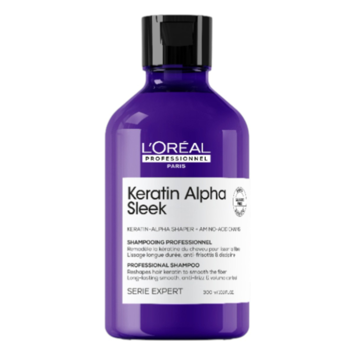 L'Oréal Professionnel Keratin Alpha Sleek Wygładzający szampon do włosów, 300 ml