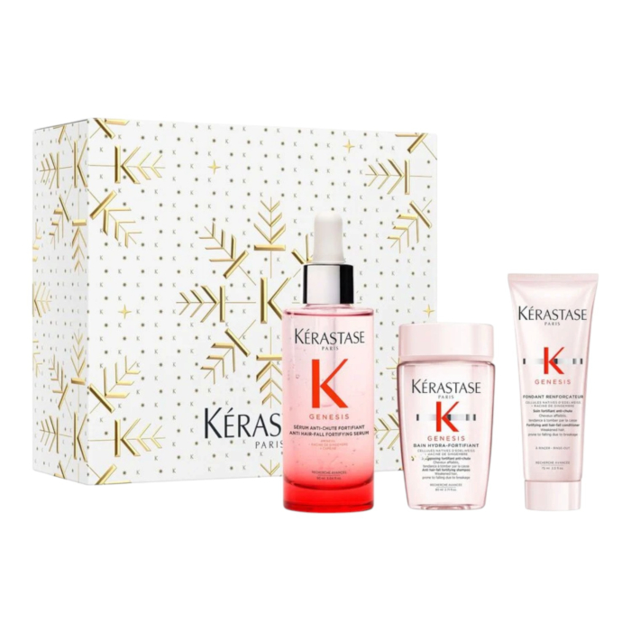 Kérastase Genesis Serum Trio Set Zestaw prezentowy: Kąpiel Hydra-Fortifiant 80 ml + Odżywka Fondant Renforçateur 75 ml + Serum Anti-Chute Fortifiant 90 ml