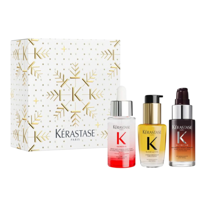 Kérastase Mini Hero Trio Set Zestaw prezentowy: Serum Genesis 30 ml + Serum 8H Magic Night 30 ml + Olejek Elixir Ultime 30 ml
