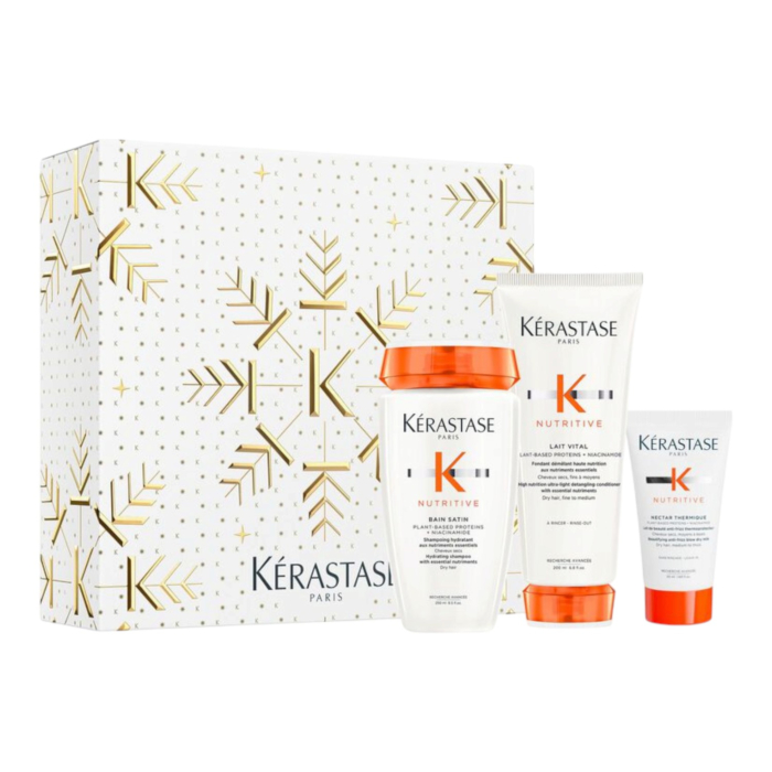 Kérastase Kérastase Nutritive Trio Set Zestaw prezentowy: Kąpiel Satin 250 ml + Odżywka Lait Vital 200 ml + Nektar Termiczny 50 ml