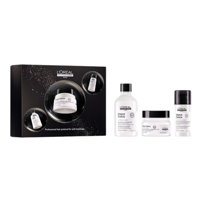 L’Oréal Professionnel Metal Detox Zestaw prezentowy: Szampon 300 ml + Maska 250 ml + Krem bez spłukiwania 100 ml