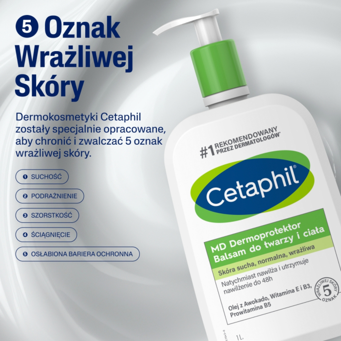 Cetaphil MD Dermoprotektor Balsam nawilżający do twarzy i ciała, 1000 ml