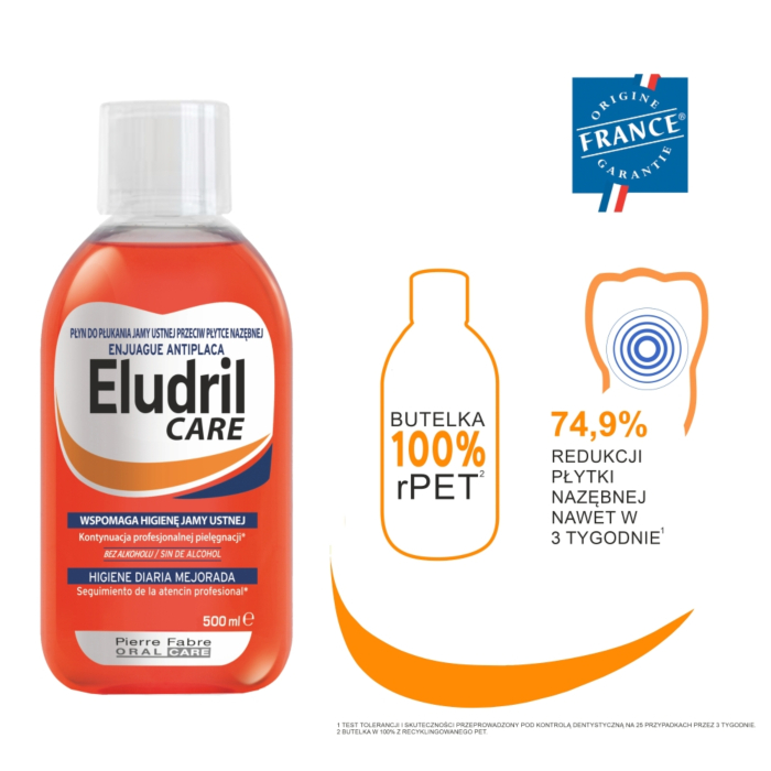 Eludril CLASSIC antybakteryjny i łagodzący płyn do płukania jamy ustnej, 500 ml